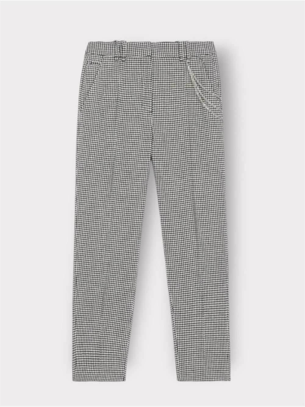 THE KOOPLES French Luxury Paris Houndstooth Chain Detail Trousers — NWT - Picture 2 of 16